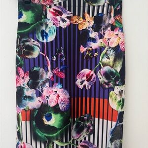 Floral Striped Women's Skirt